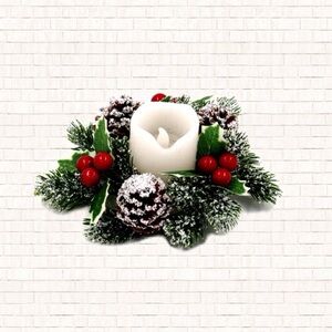 Wayfair The Holiday Aisle 2” Candle Ring Wreath EUC OBO (candle not included)